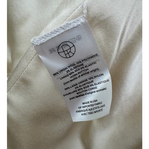 The Row Cream Wool-Silk Two-Button Blazer Jacket Women’s 14 - Picture 7 of 13